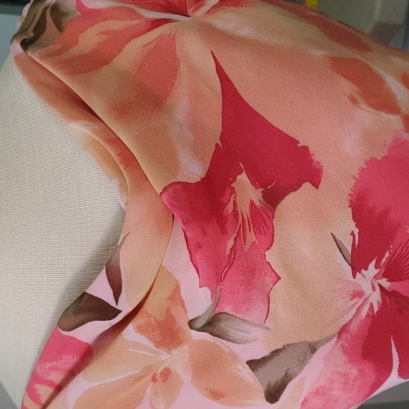 DAVID WARREN petite NewYour. Women's 100% silk blouse. 10, pinks and peach - Picture 2 of 11